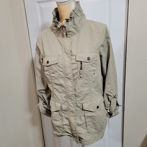Eddie Bauer khaki nylon spring jacket